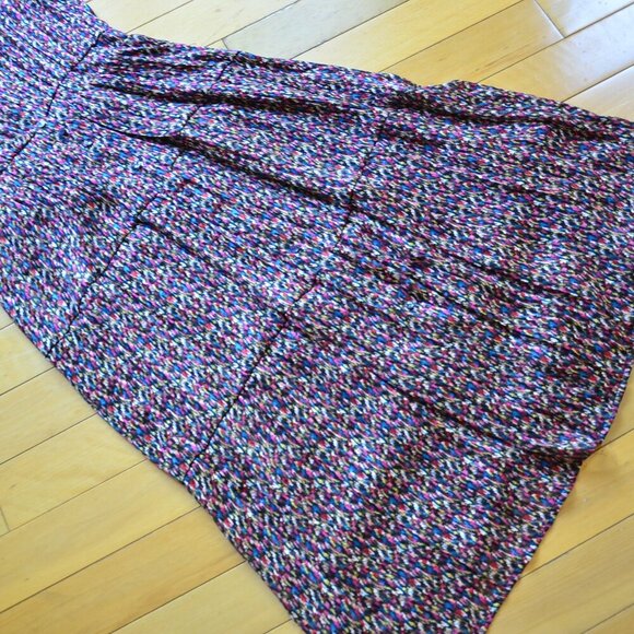 Designer Women's Multi Metallic Long Tiered Shirt Dress Size S - Picture 4 of 14